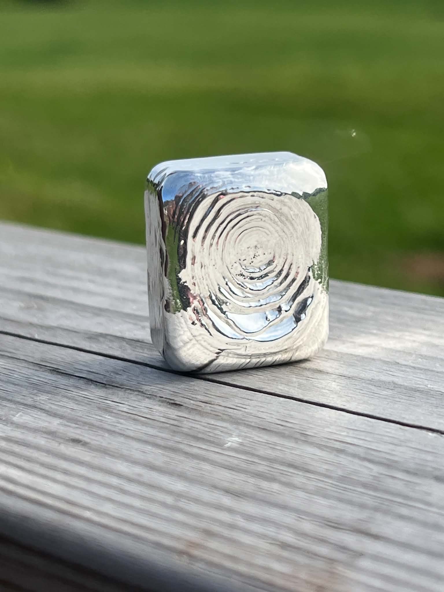 999 Fine Silver 50g Hand Poured Ripple Bar, investment collectable Silver