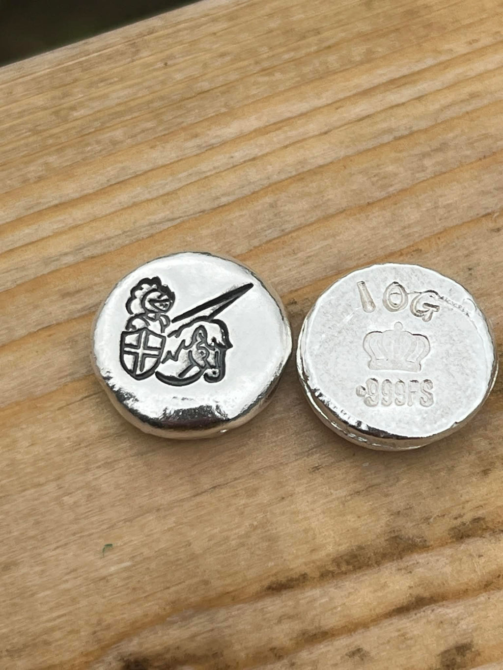 10g 999 Fine Silver St Georges Round, Novelty Collectable Investment Silver