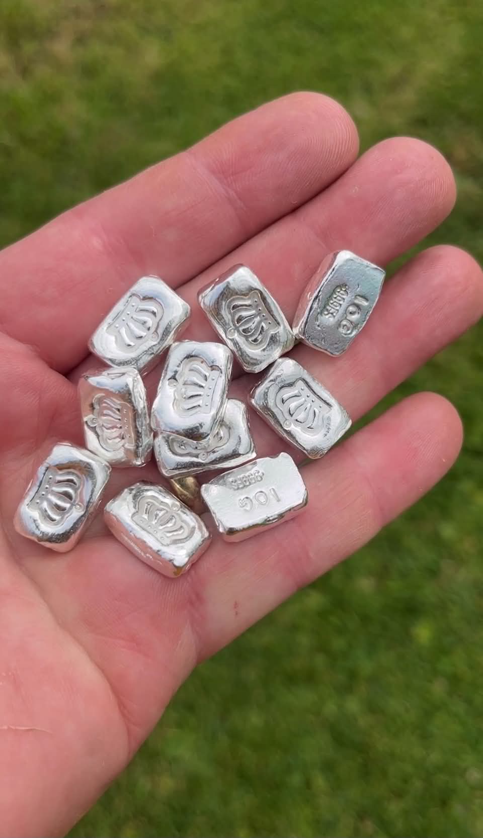 Job lot 10x 10g 999 fine silver Logo bars