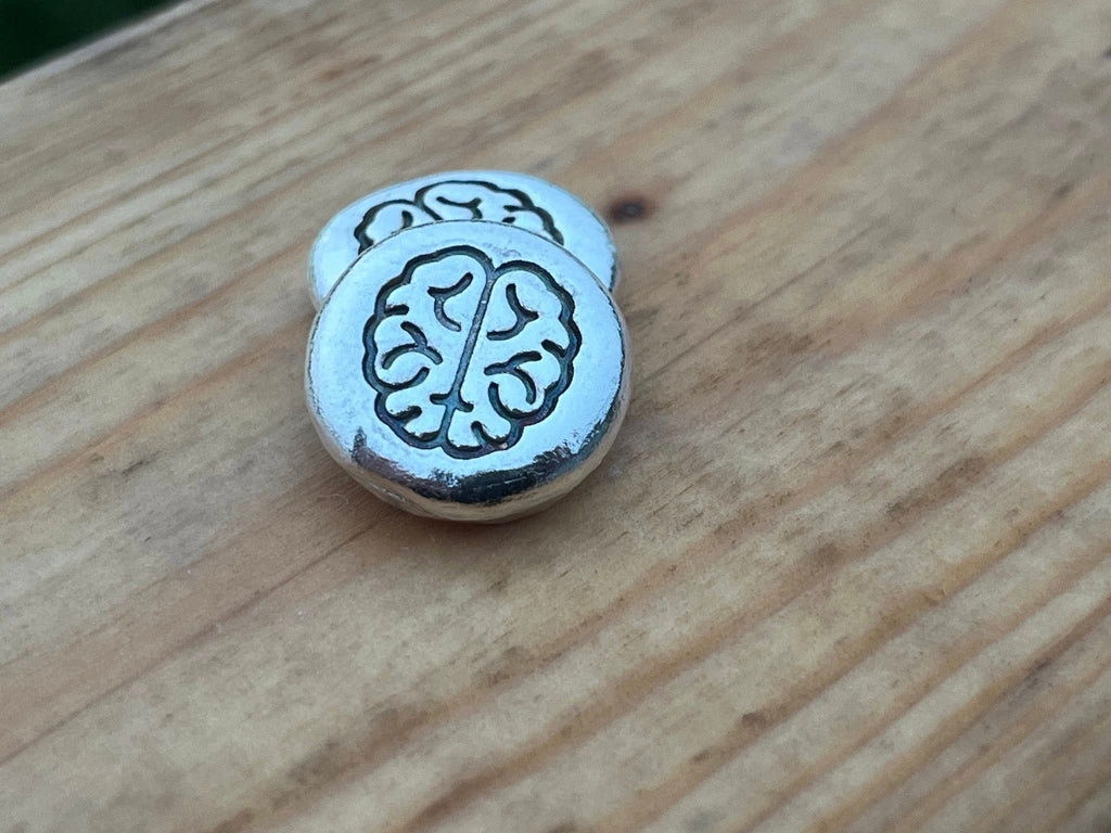 10g 999FS 'The Brain' Silver button, Hand Made novelty investment Silver
