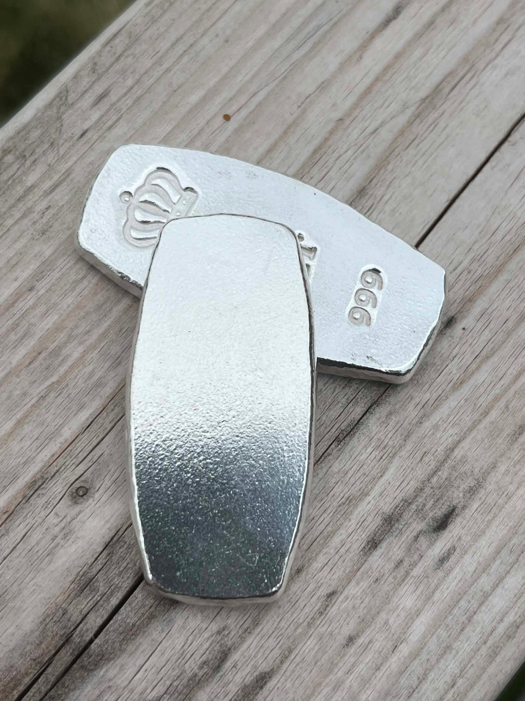 999 Fine Silver 1ozt Flat Bar NEW Mottled Effect Texture, collectable investment