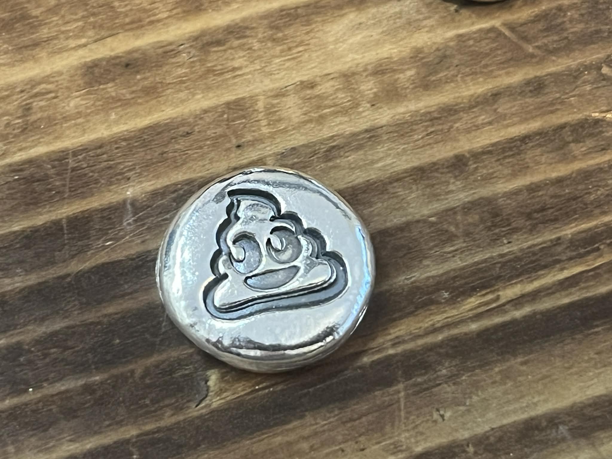 10g 999 Fine Silver Emoji 'Poop' Novelty Collectable Investment Silver Round