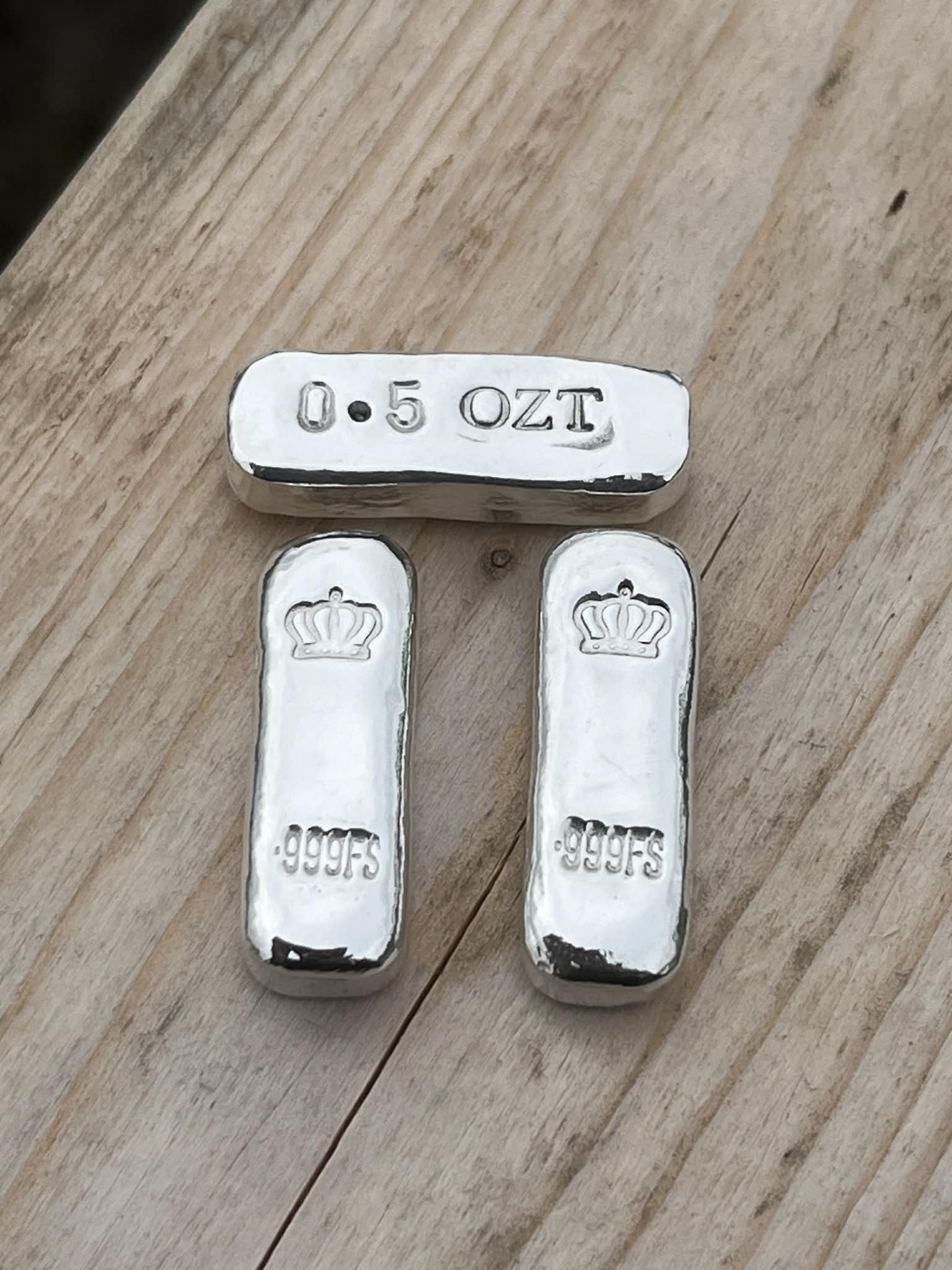 999 Fine silver half ozt smoothie bar, Hand poured