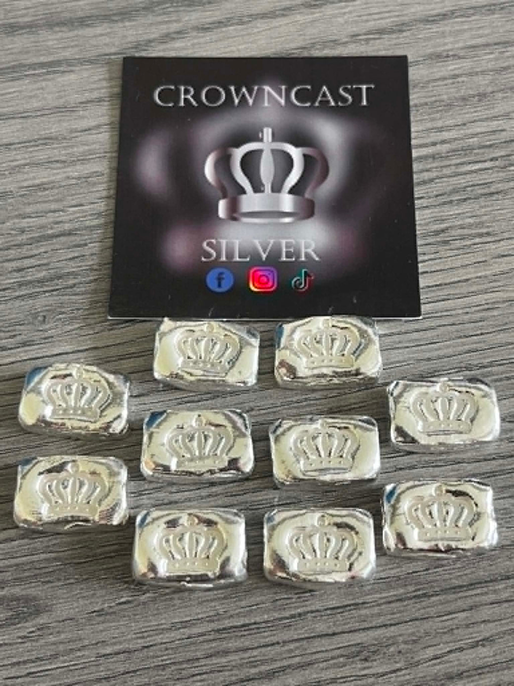 Job lot 10x 10g 999 fine silver Logo bars