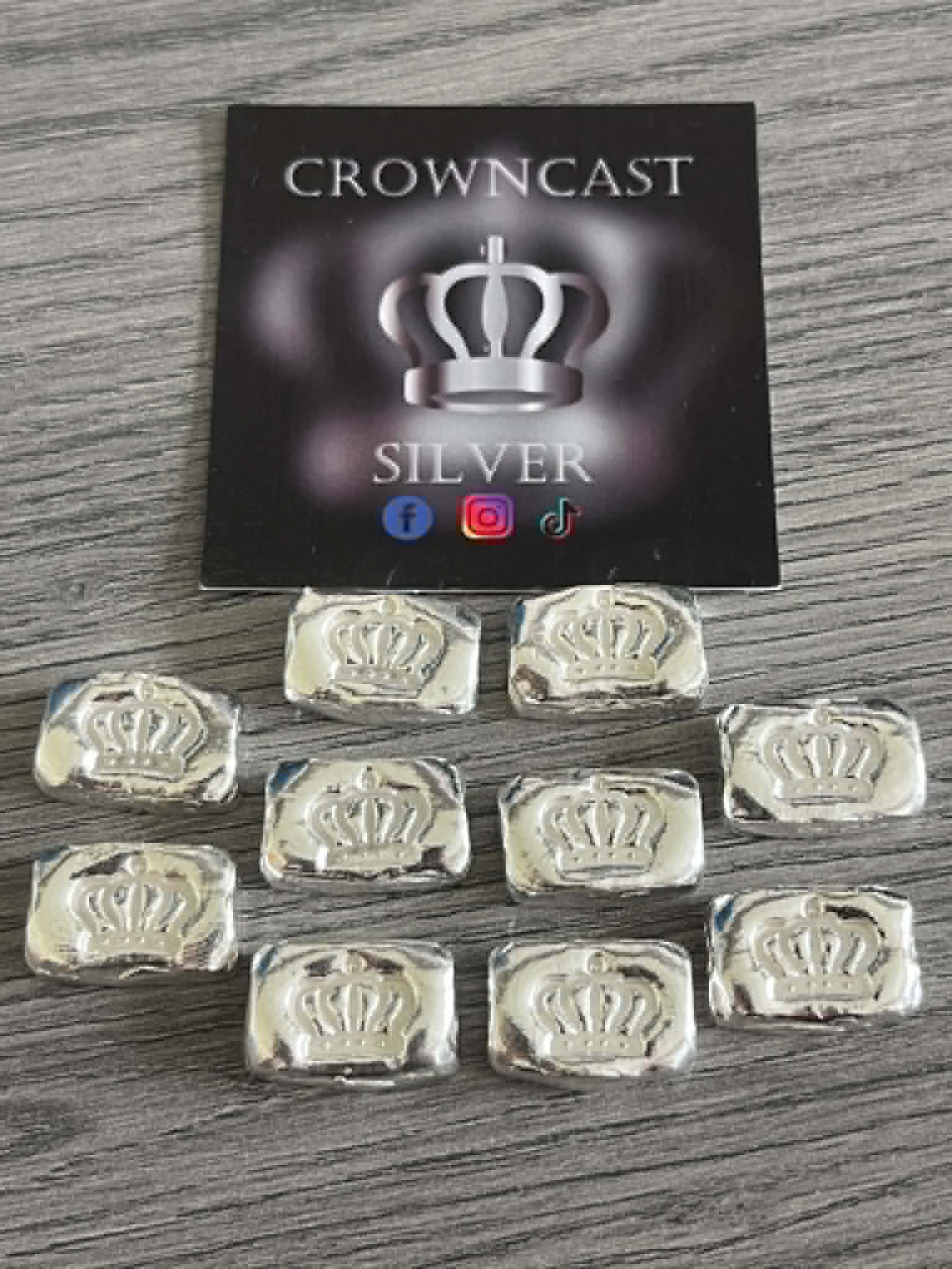 Job lot 10x 10g 999 fine silver Logo bars