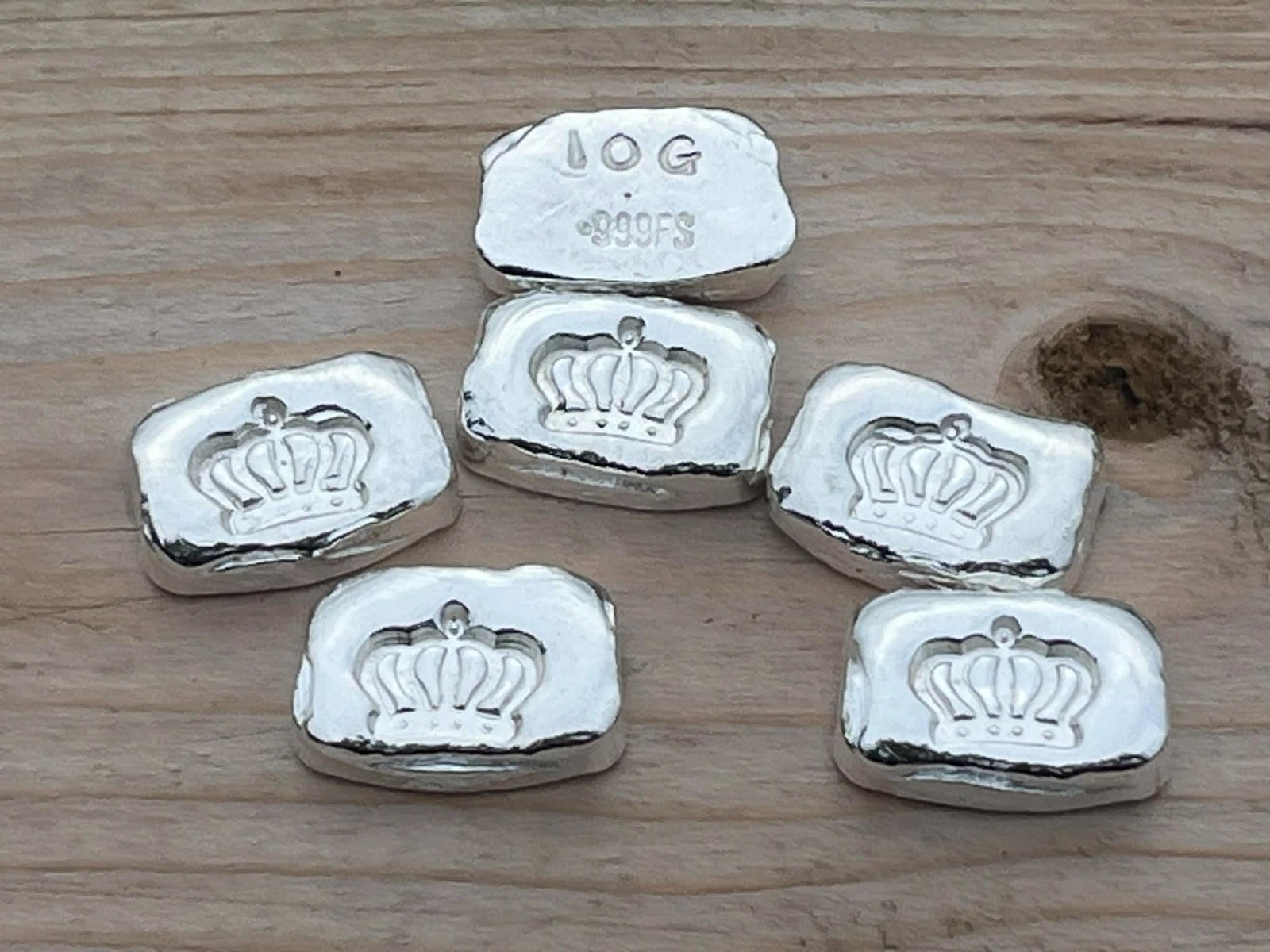 999 Fine Silver Bar 10g Logo Bar, Hand Poured Investment Silver