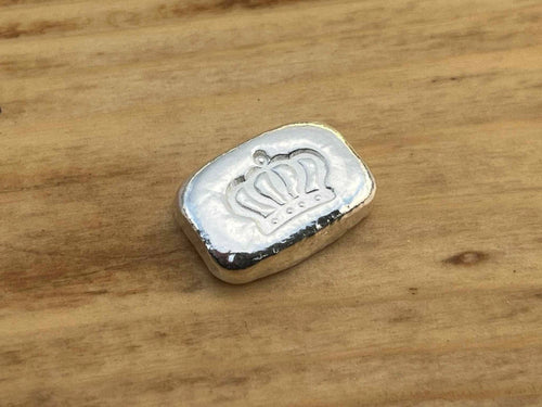 999 Fine Silver Bar 10g Logo Bar, Hand Poured Investment Silver