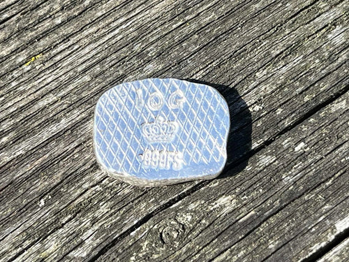Union Jack, 10G 999 Fine Silver Bar GB FLAG Nugget, investment pure silver bar.